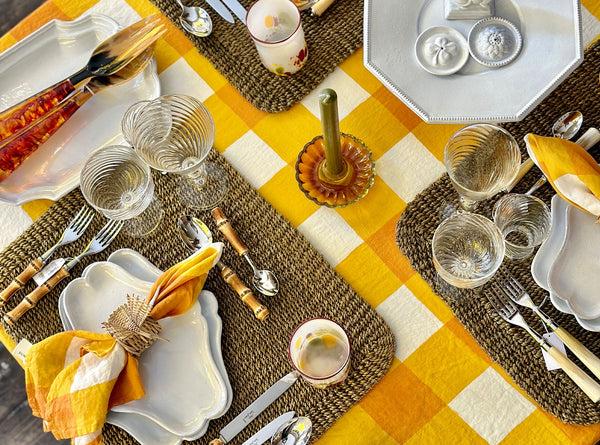 Summerill & Bishop Abaca Woven Rectangular Placemat In Sage