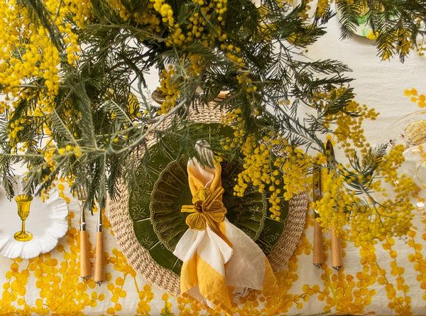 Summerill & Bishop Abaca Woven Round Placemat In Cream