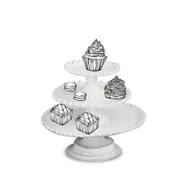 Summerill & Bishop Adelaide Three Level Cake Stand By Astier De Villatte 22cm
