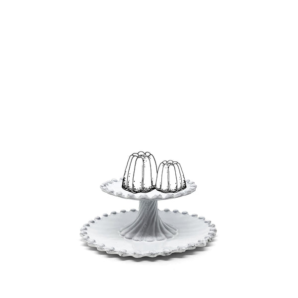 Summerill & Bishop Adelaide Two Level Cake Stand By Astier De Villatte 16.5cm