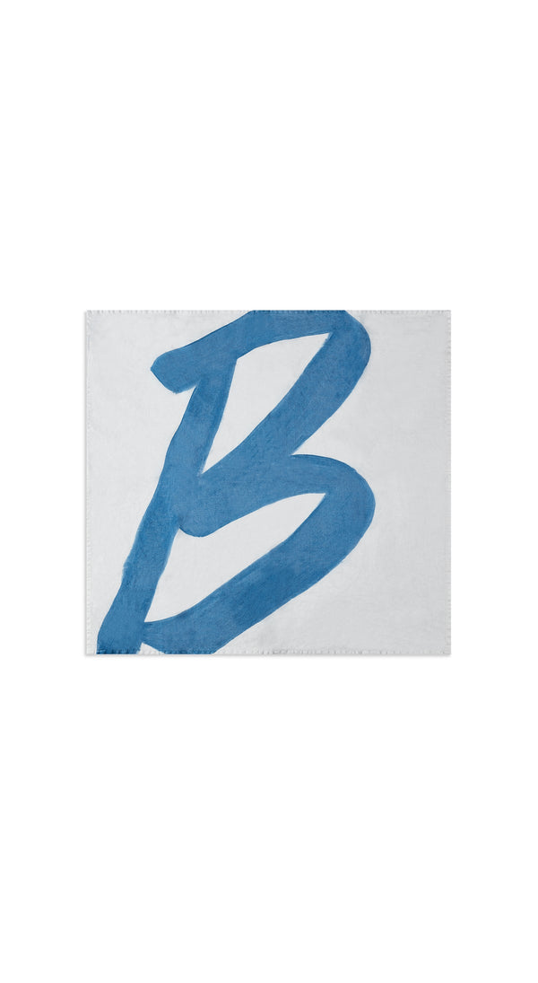 Summerill & Bishop Alphabet Napkin 'B' In Sky Blue 50x50cm