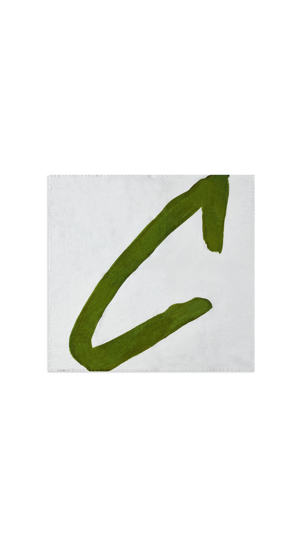 Summerill & Bishop Alphabet Napkin 'C' In Avocado Green 50x50cm