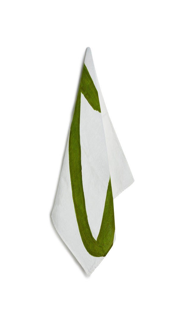 summerill & bishop Alphabet Napkin 'C' in Avocado Green 50x50cm