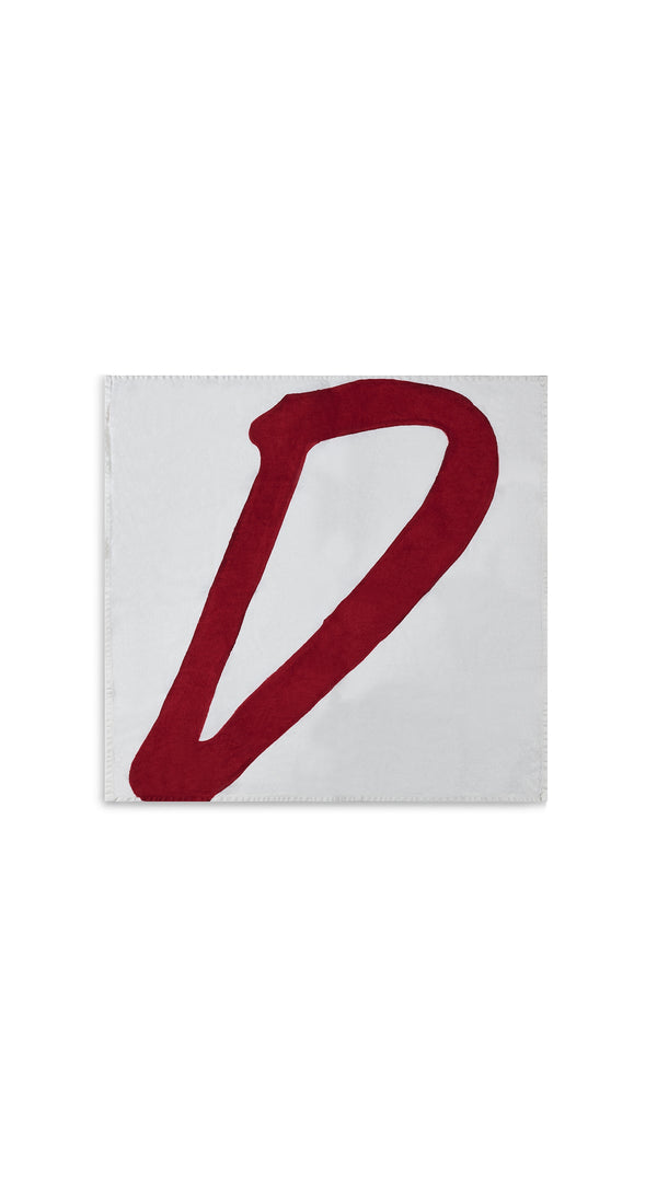 Summerill & Bishop Alphabet Napkin 'D' In Claret Red 50x50cm