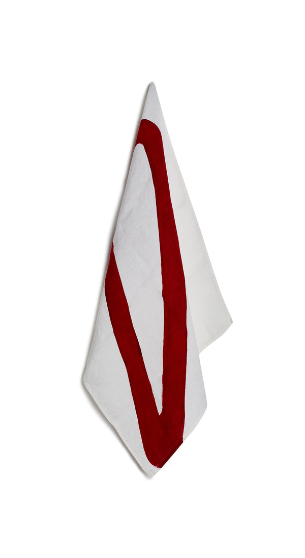 summerill & bishop Alphabet Napkin 'D' in Claret Red 50x50cm