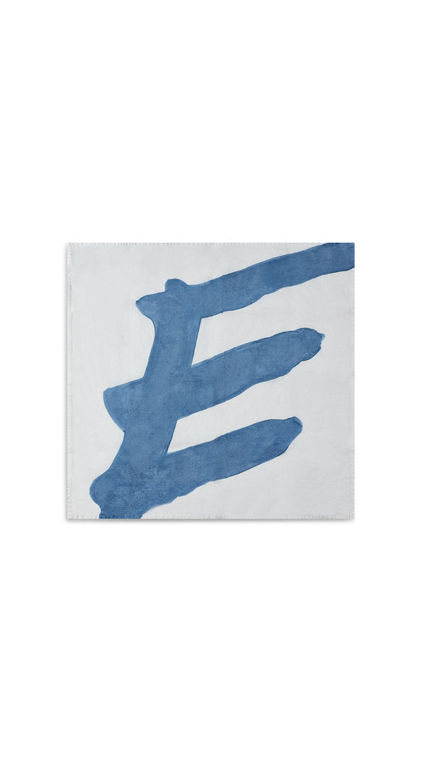 Summerill & Bishop Alphabet Napkin 'E' In Powder Blue 50x50cm