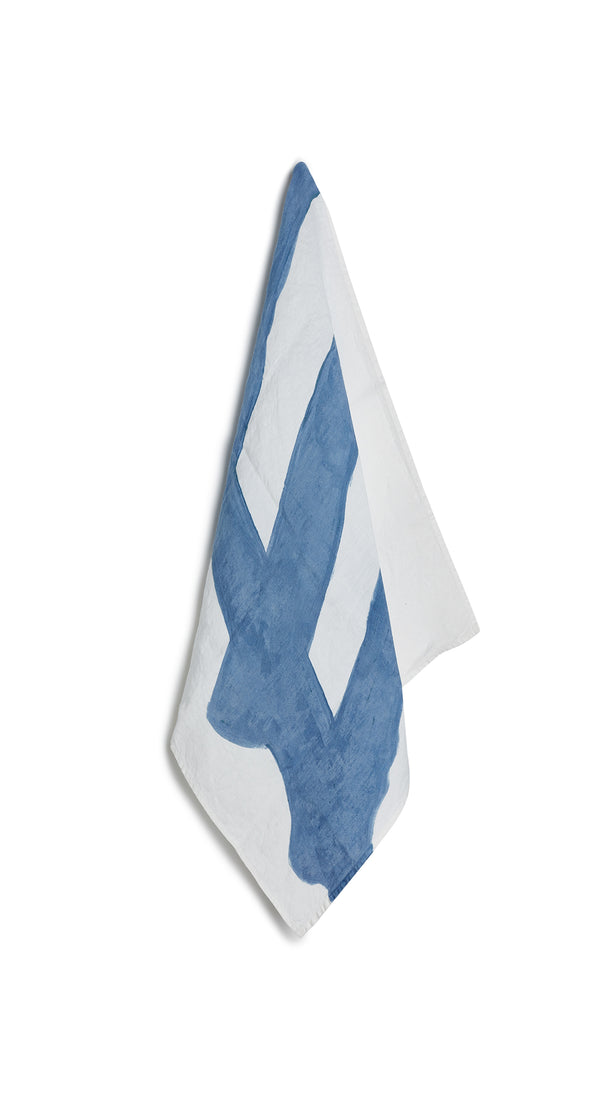 summerill & bishop Alphabet Napkin 'E' in Powder Blue 50x50cm