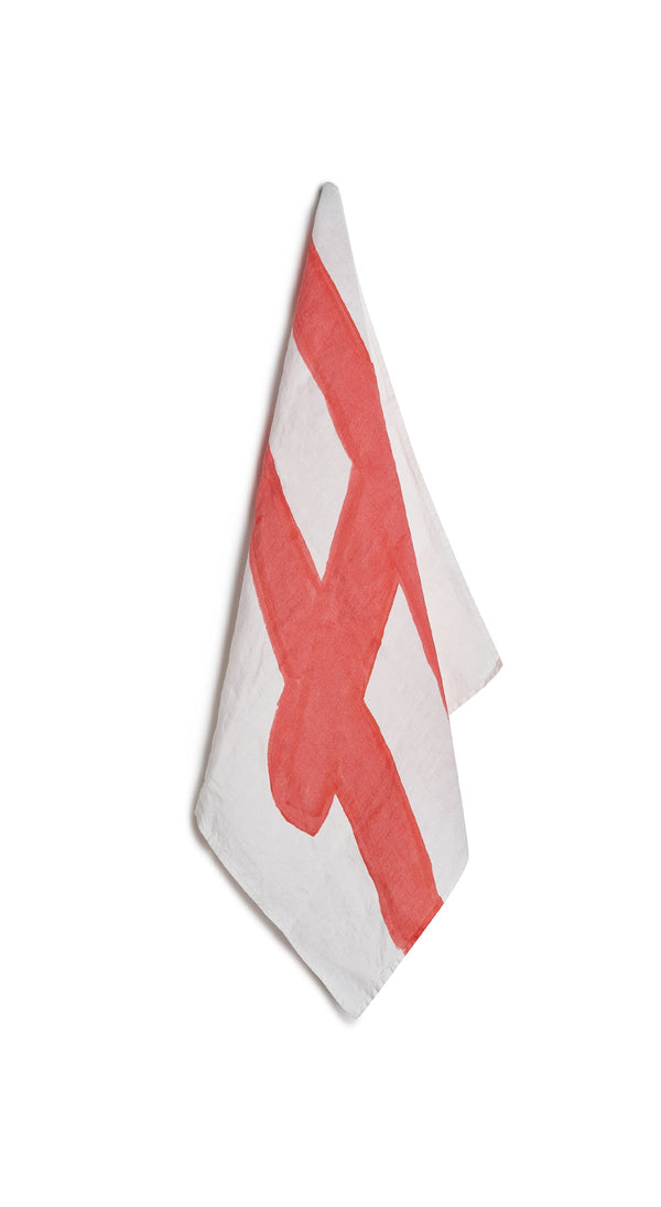 summerill & bishop Alphabet Napkin 'H' in Coral Orange 50x50cm