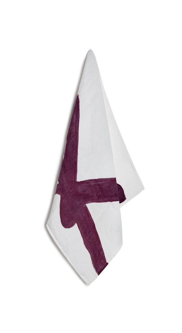 summerill & bishop Alphabet Napkin 'K' in Grape Purple 50x50cm