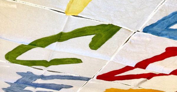 Summerill & Bishop Alphabet Napkin 'M' In Lemon Yellow 50x50cm