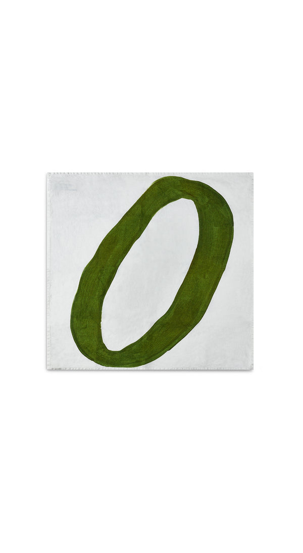 Summerill & Bishop Alphabet Napkin 'O' In Avocado Green 50x50cm