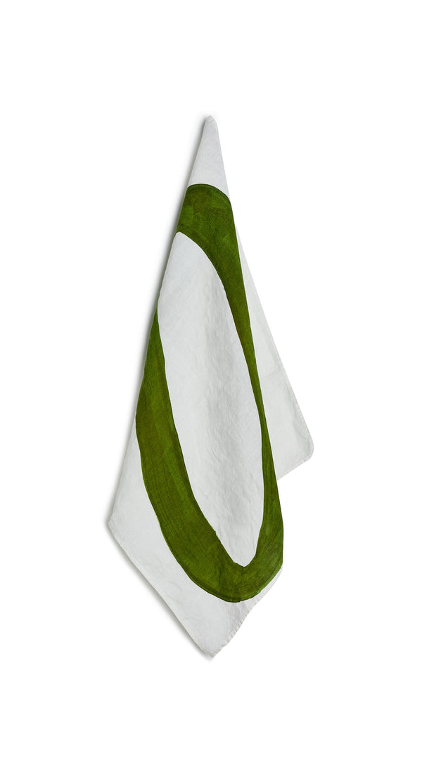 summerill & bishop Alphabet Napkin 'O' in Avocado Green 50x50cm