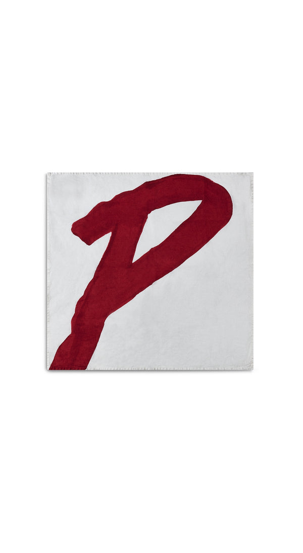 Summerill & Bishop Alphabet Napkin 'P' In Claret Red 50x50cm