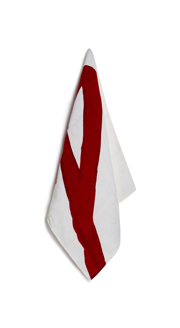 summerill & bishop Alphabet Napkin 'P' in Claret Red 50x50cm