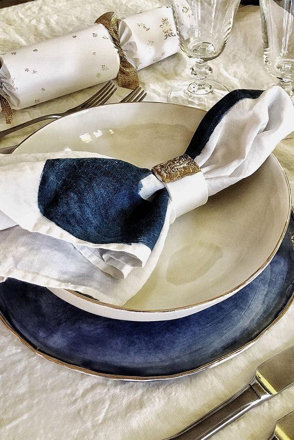 Summerill & Bishop Alphabet Napkin 'Q' In Powder Blue 50x50cm