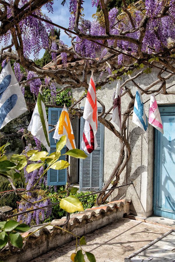 Summerill & Bishop Alphabet Napkin 'R' In Mustard Yellow 50x50cm