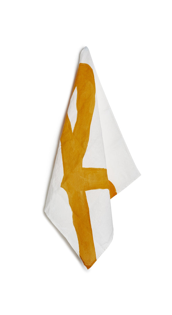 summerill & bishop Alphabet Napkin 'R' in Mustard Yellow 50x50cm
