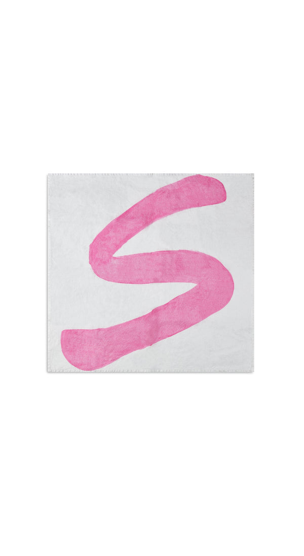 Summerill & Bishop Alphabet Napkin 'S' In Rose Pink 50x50cm