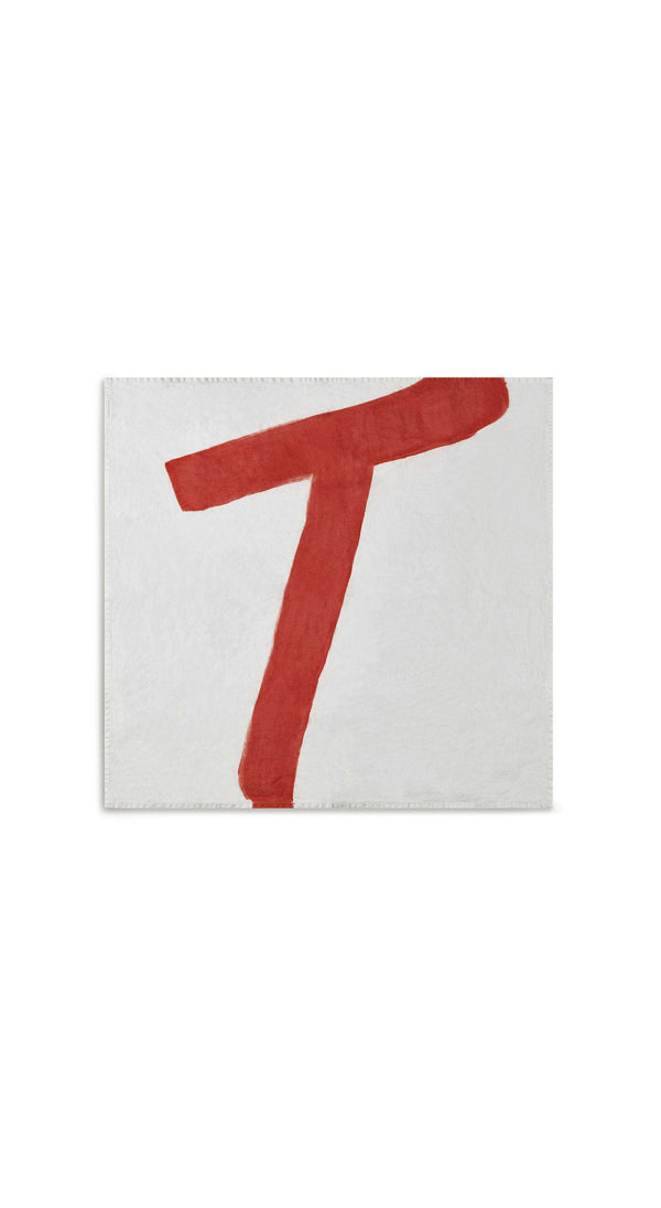 Summerill & Bishop Alphabet Napkin 'T' In Coral Orange 50x50cm