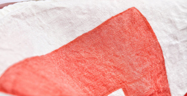 Summerill & Bishop Alphabet Napkin 'T' In Coral Orange 50x50cm