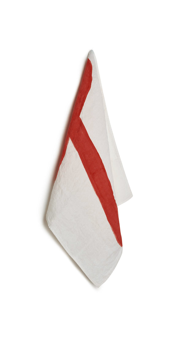 summerill & bishop Alphabet Napkin 'T' in Coral Orange 50x50cm