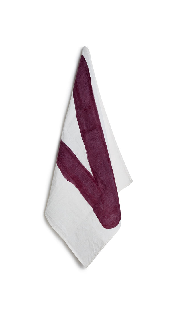 summerill & bishop Alphabet Napkin 'V' in Grape Purple 50x50cm