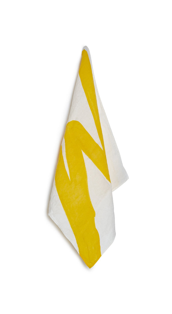 summerill & bishop Alphabet Napkin 'W' in Lemon Yellow 50x50cm