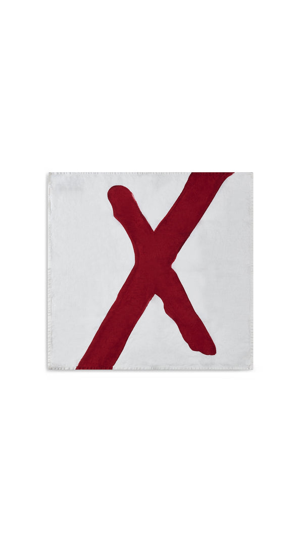 Summerill & Bishop Alphabet Napkin 'X' In Claret Red 50x50cm