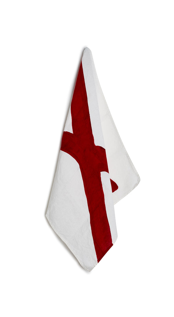 summerill & bishop Alphabet Napkin 'X' in Claret Red 50x50cm