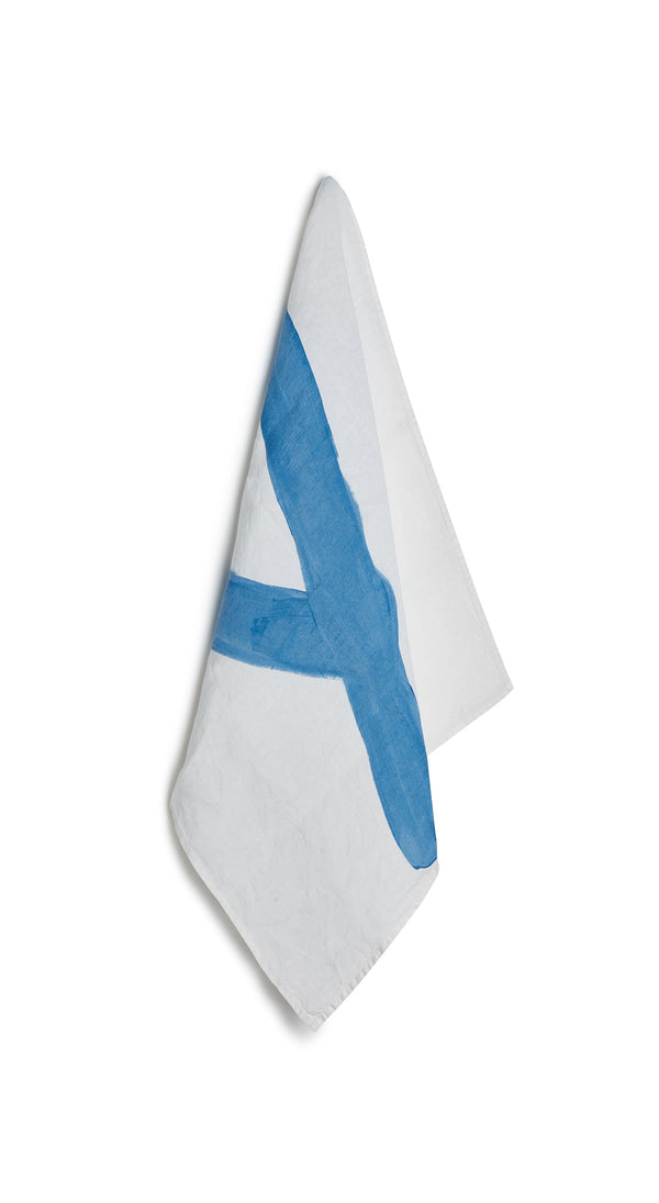 summerill & bishop Alphabet Napkin 'Y' in Sky Blue 50x50cm