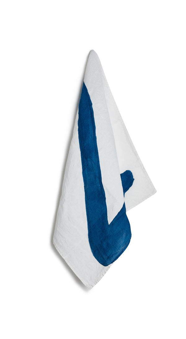 summerill & bishop Alphabet Napkin 'Z' in Midnight Blue 50x50cm