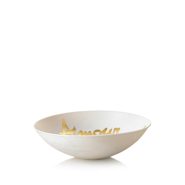 Summerill & Bishop Amour Amour Amour Porcelain Bowl In Matte Gold