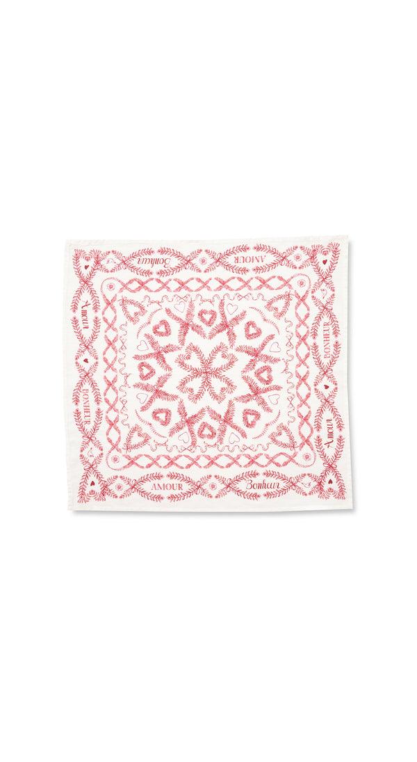Summerill & Bishop 'Amour Bonheur' Linen Napkin 50x50cm