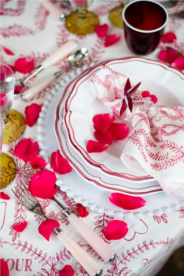 Summerill & Bishop 'Amour Bonheur' Linen Napkin 50x50cm