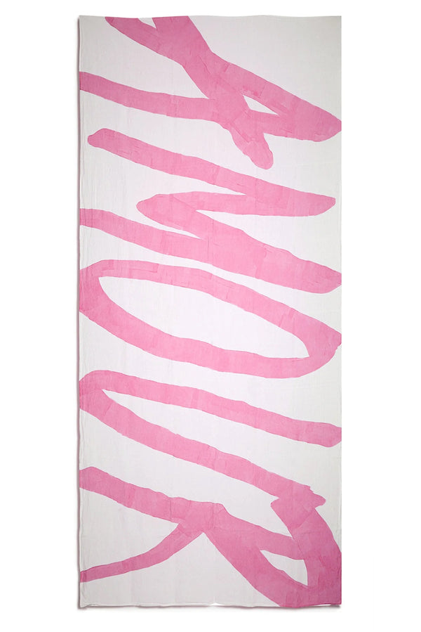 summerill & bishop 'Amour' Word Linen Tablecloth in Rose Pink