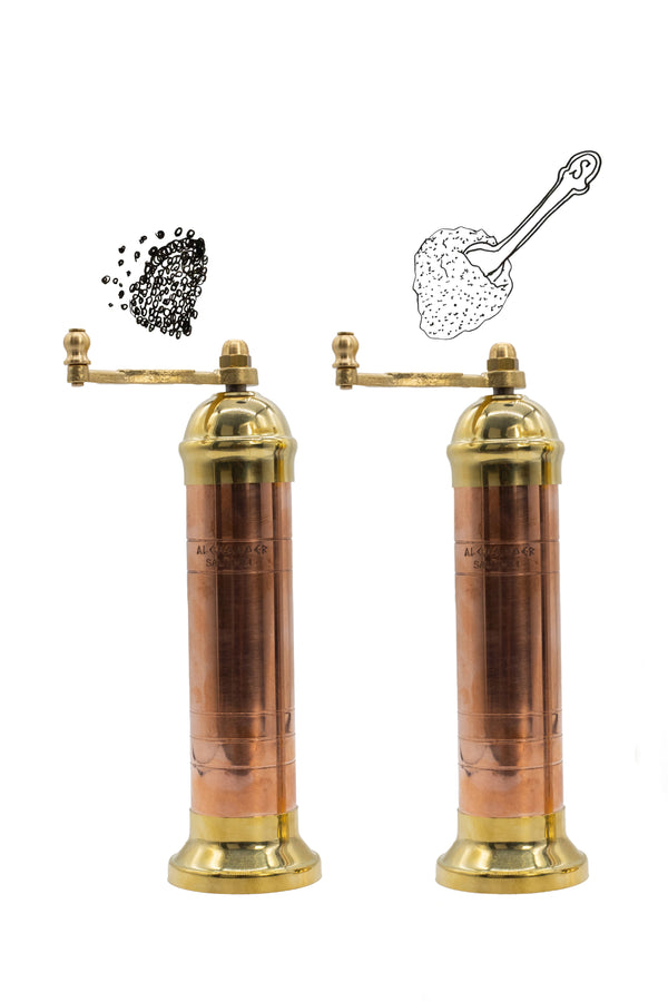 Summerill & Bishop Atlas Polished Copper & Brass Salt & Pepper Mills 20.5cm