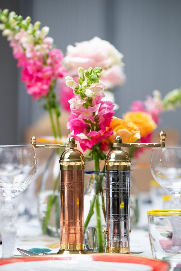 Summerill & Bishop Atlas Polished Copper & Brass Salt & Pepper Mills 20.5cm