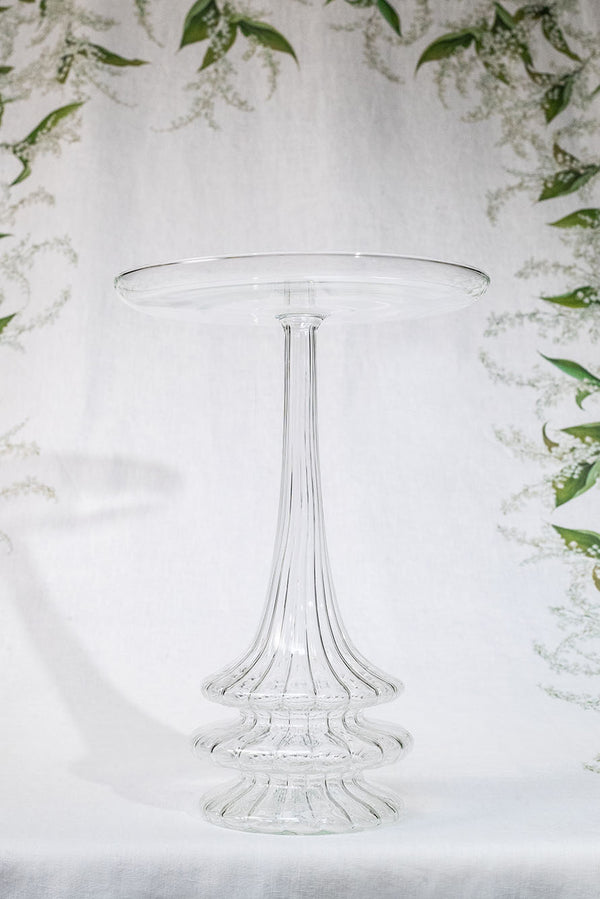 Summerill & Bishop Aurora Clear Handblown Glass Cake Stand 40cm