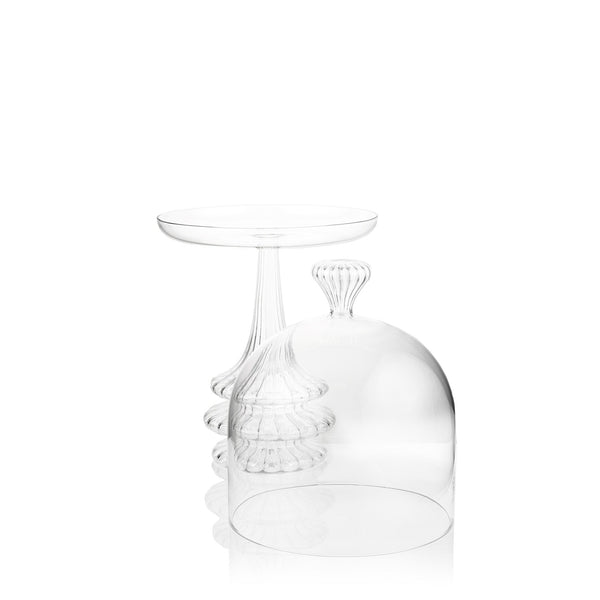 Summerill & Bishop Aurora Clear Handblown Glass Cake Stand & Dome 28cm
