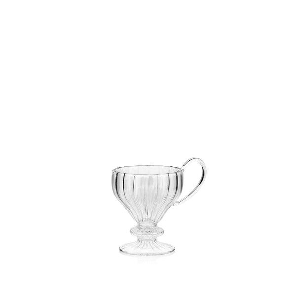 summerill & bishop Aurora Clear Handblown Glass Teacup 11cm