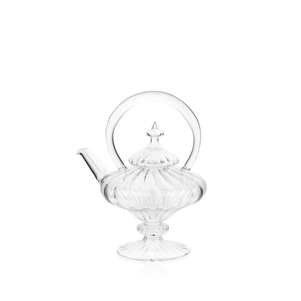 summerill & bishop Aurora Clear Handblown Glass Teapot 24cm
