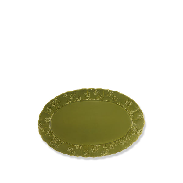 summerill & bishop Bernadette's Falling Flower Green Oval Platter 46cm