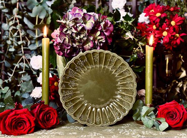 Summerill & Bishop Bernadette's Falling Flower Green Serving Bowl 30cm