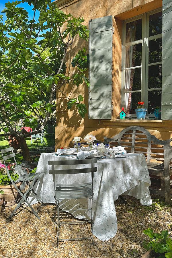 Summerill & Bishop Bernadette's Falling Flower Linen Napkin In Light Blue 50x50cm