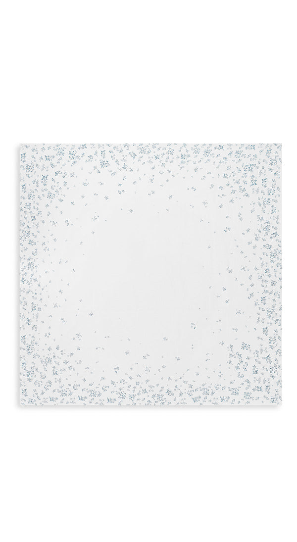 summerill & bishop Bernadette's Falling Flower Square Linen Tablecloth in Light Blue 200cm x 200cm
