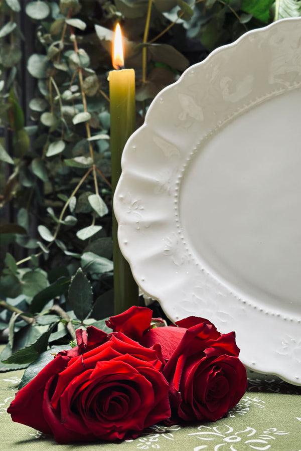 Summerill & Bishop Bernadette's Falling Flower White Oval Platter 46cm