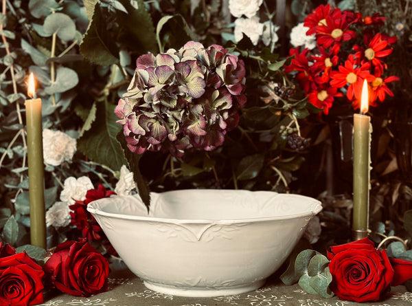 Summerill & Bishop Bernadette's Falling Flower White Serving Bowl 30cm