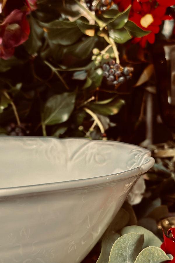 Summerill & Bishop Bernadette's Falling Flower White Serving Bowl 30cm