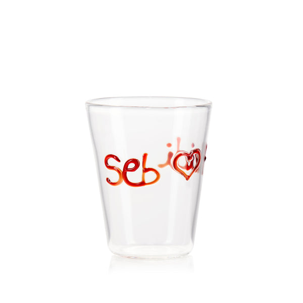 summerill & bishop Bespoke Lovers' Heart Handblown Glass Tumbler - MADE TO ORDER