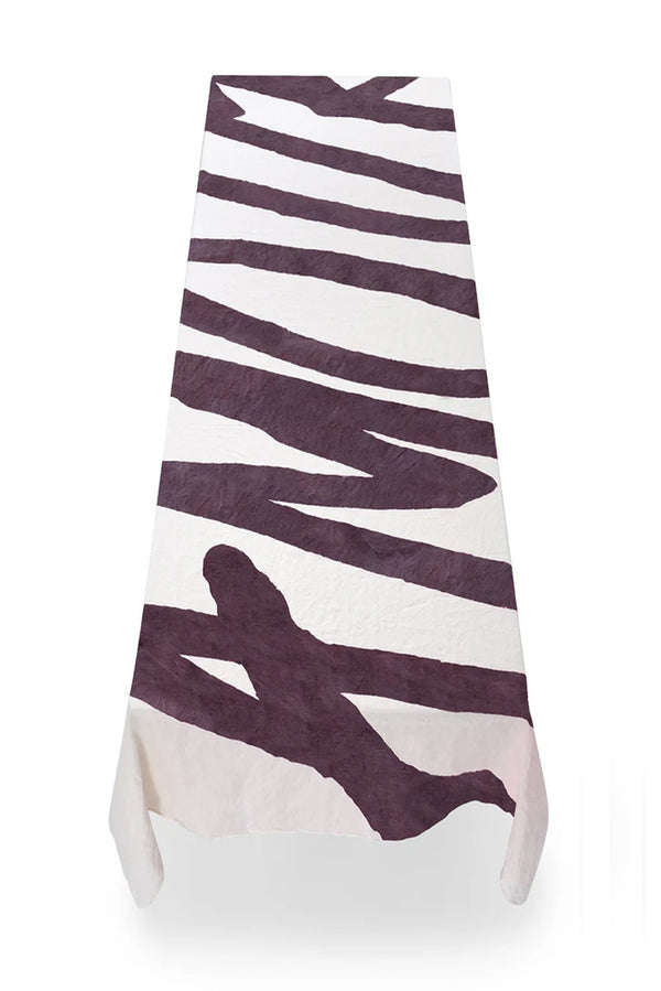 Summerill & Bishop Bespoke Word Linen Tablecloth In Grape Purple